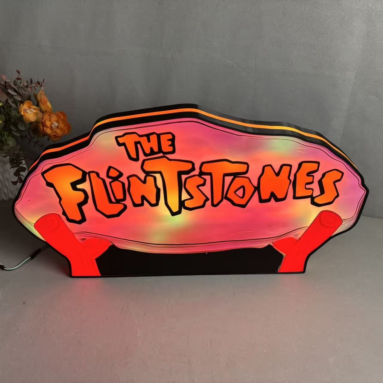 The Flintstones Pinball Topper 3D Printed LED Lightbox Arcade Pinball Machine