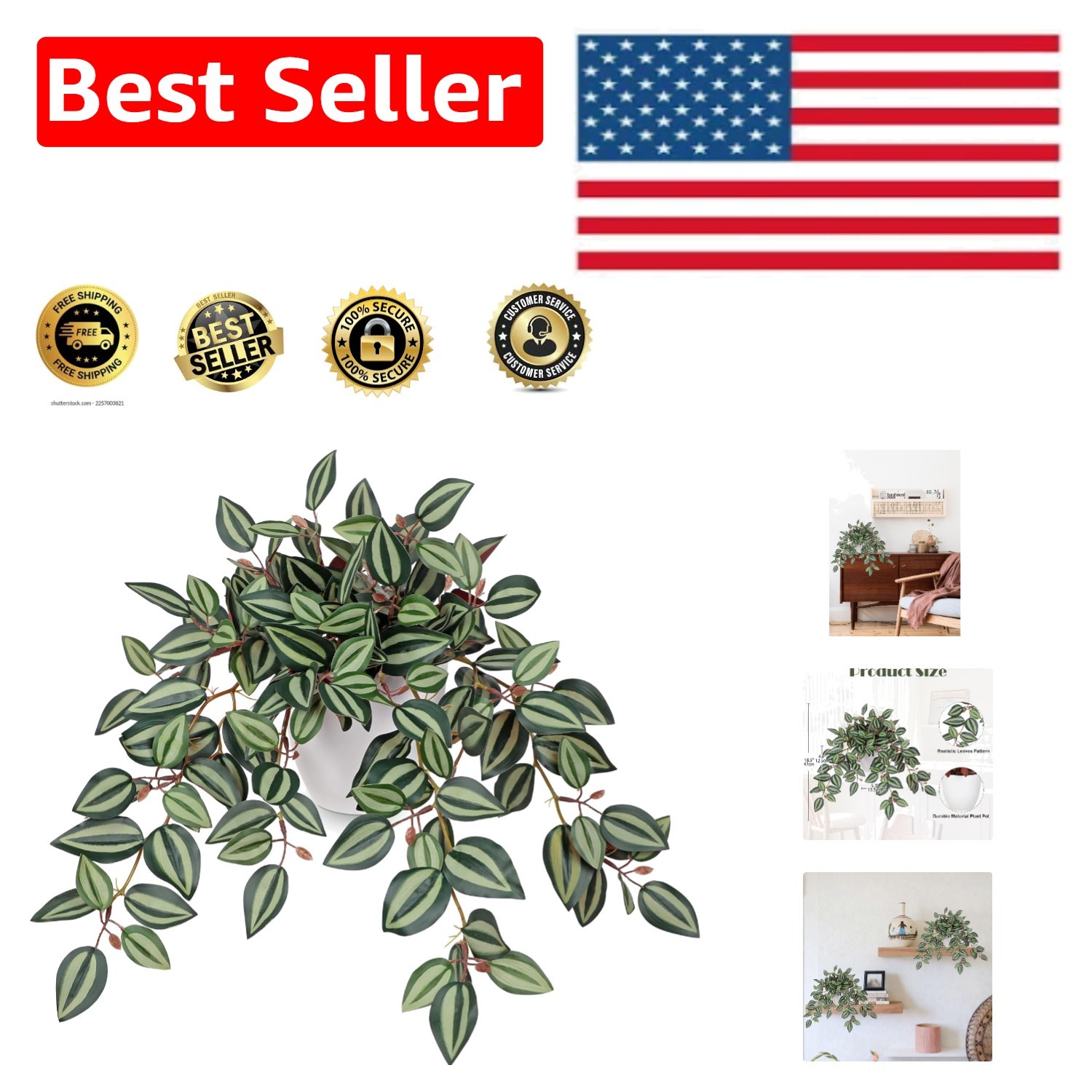 Stunning 18.5” Faux Plant with Cascading Vines – Ideal Gift for All Occasions