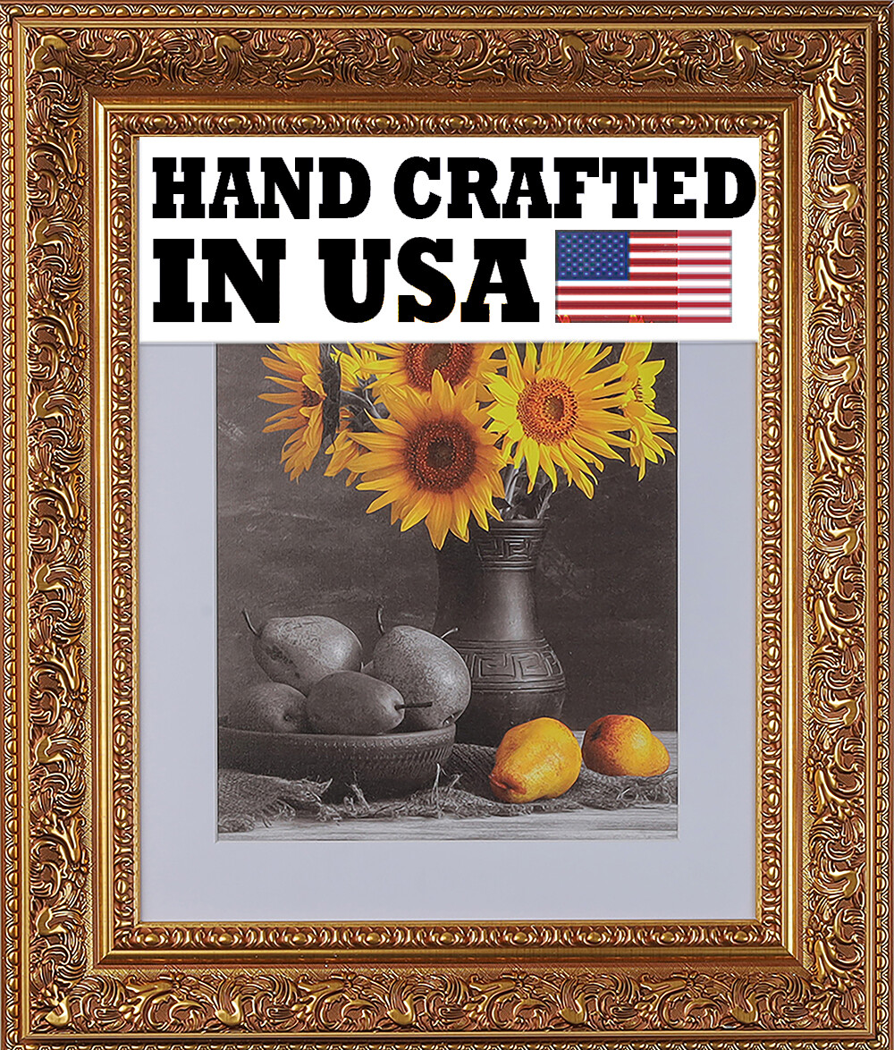 3-1/2″ Gold Ornate Picture Frame 11×14 12×18 16×20 24×36 30×40 36×36 + 3348-A897