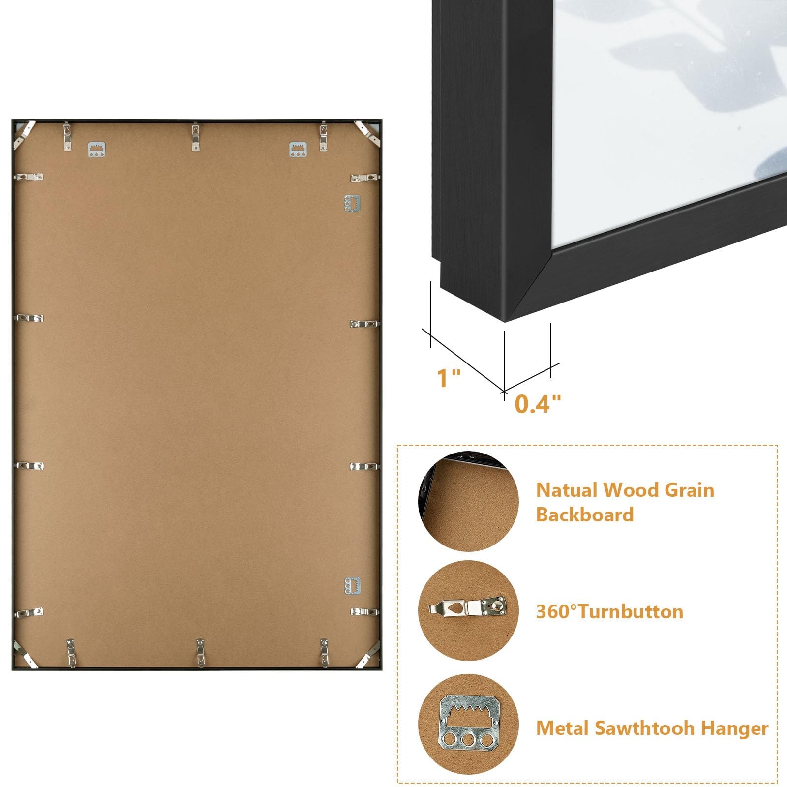 , 24×36 Aluminum Picture Frame, Black Metal Thin Poster Frames for 24 x 36 in…