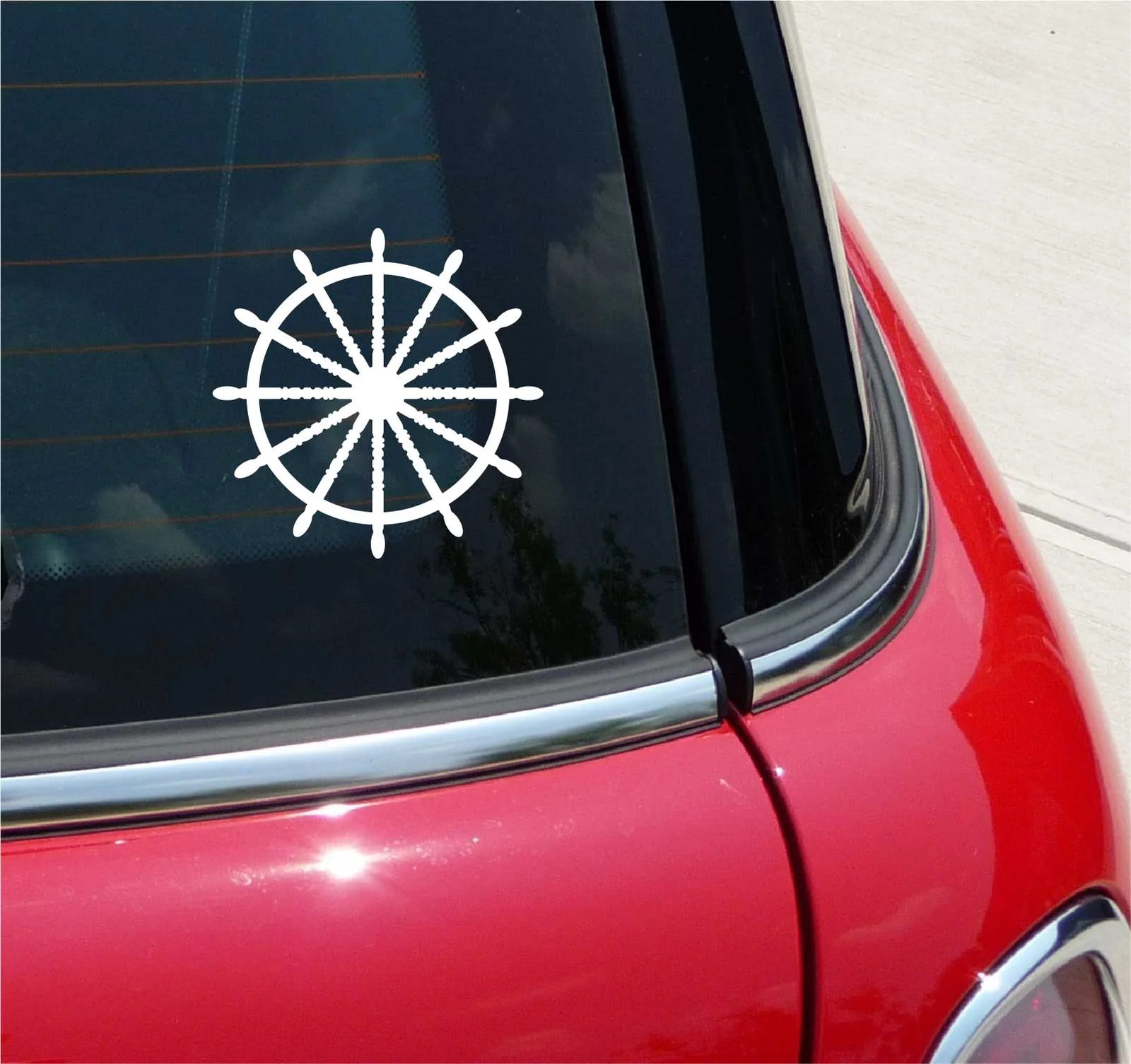 BOAT STEERING WHEEL SHIP YACHT BOAT GRAPHIC DECAL STICKER ART CAR WALL DECOR