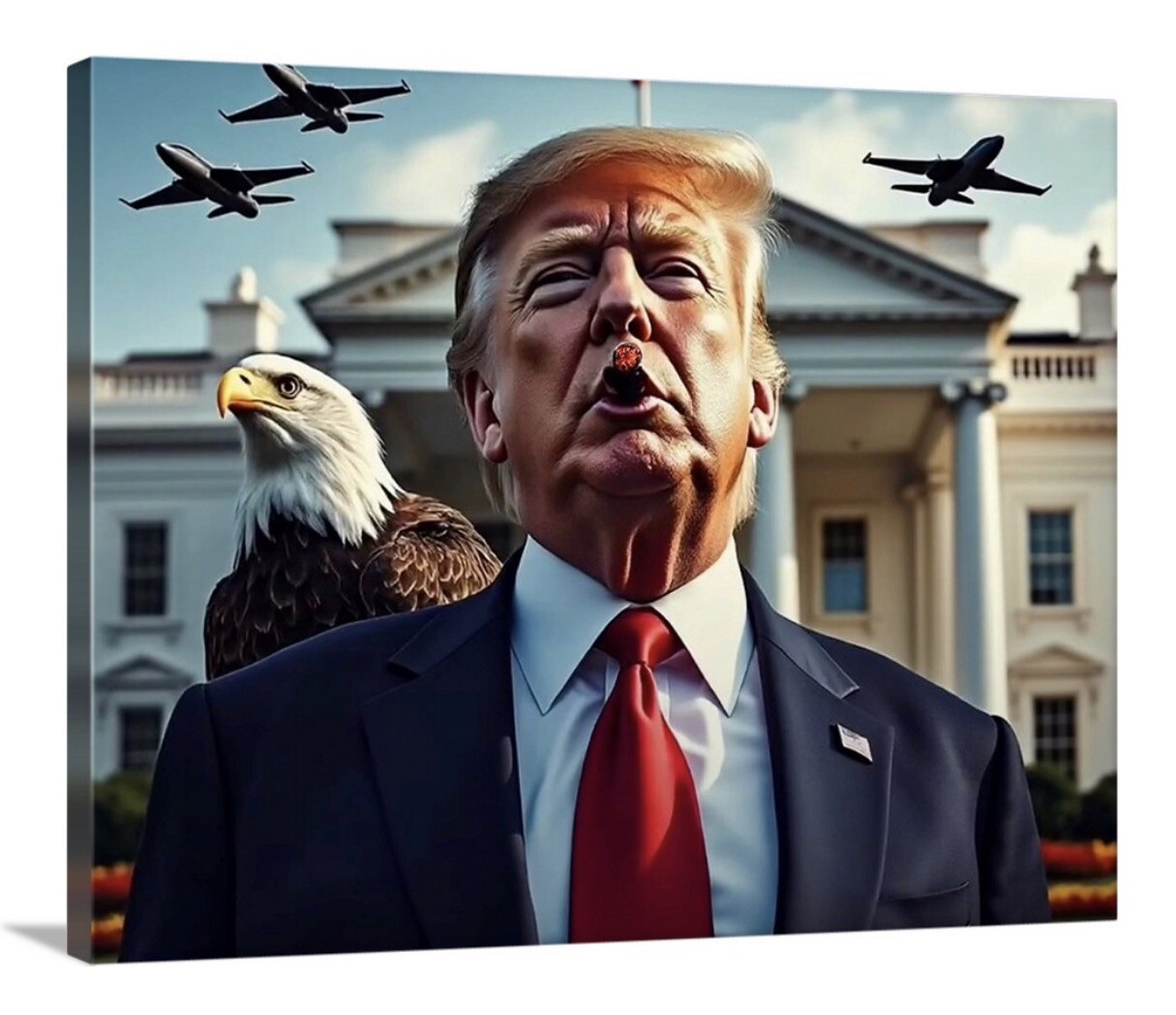 Donald Trump Canvas 16×20 Art 2024 President America Patriotic Iconic Cigar