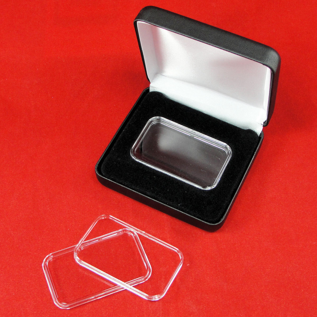 Presentation Black Leatherette Coin Box w/Choice of 1 – 1 oz Bar AirTite Capsule