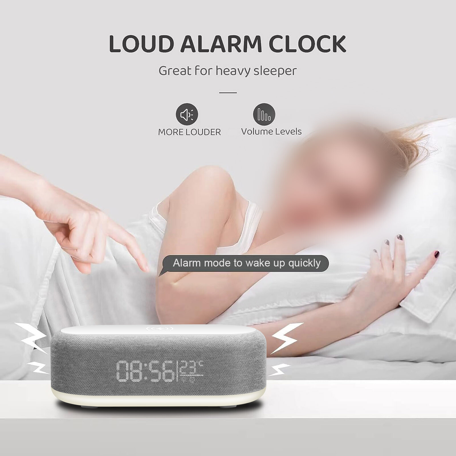 Wireless Charger With Alarm Clock Night Light For iPhone Air 17 16 Samsung S25+