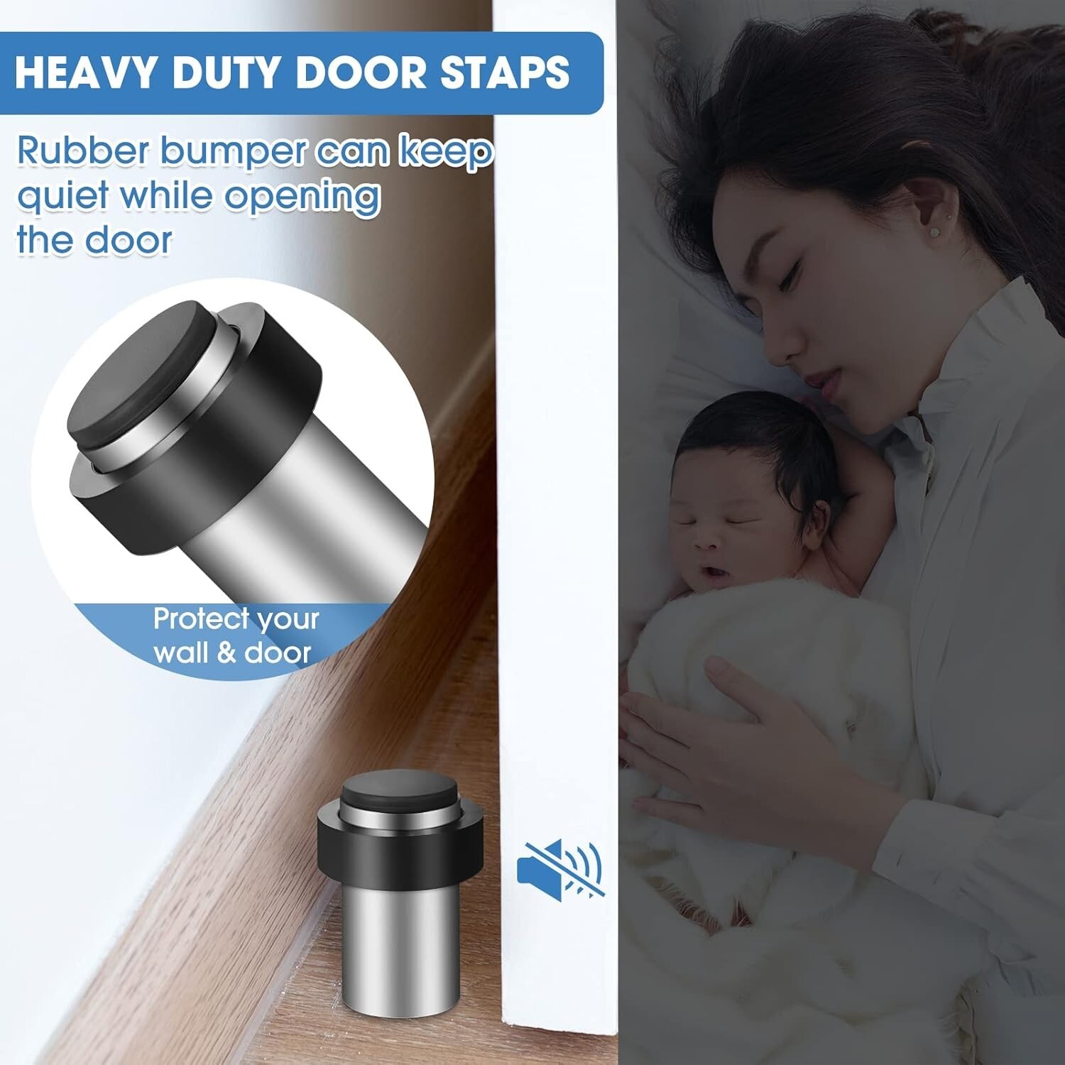 20 Pcs Door Stopper Mounted Floor Stops Stainless Steel Cylindrical Stopper Mode
