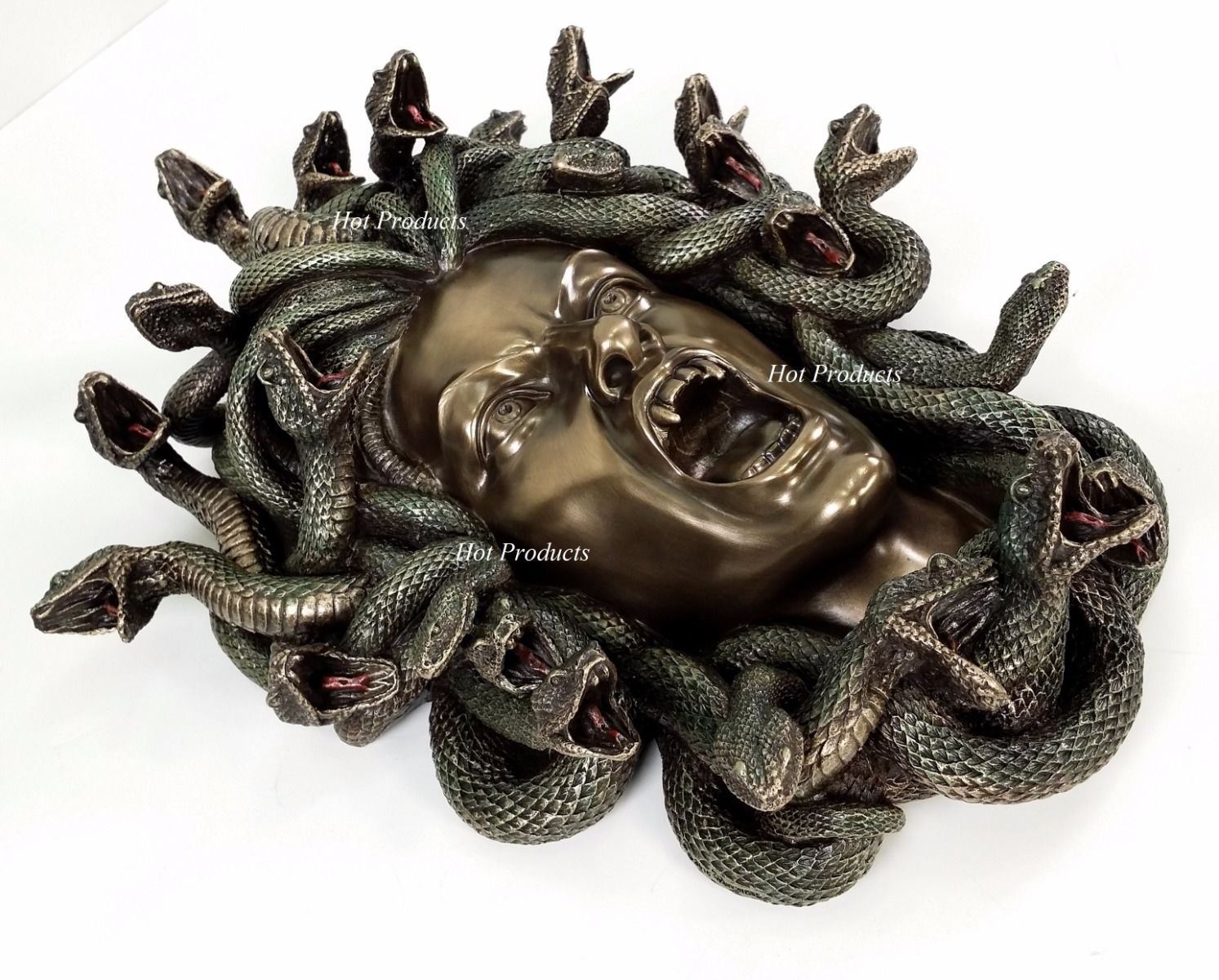 15″ Medusa Head of Snakes Gothic Wall Decor Plaque Statue Bronze Finish