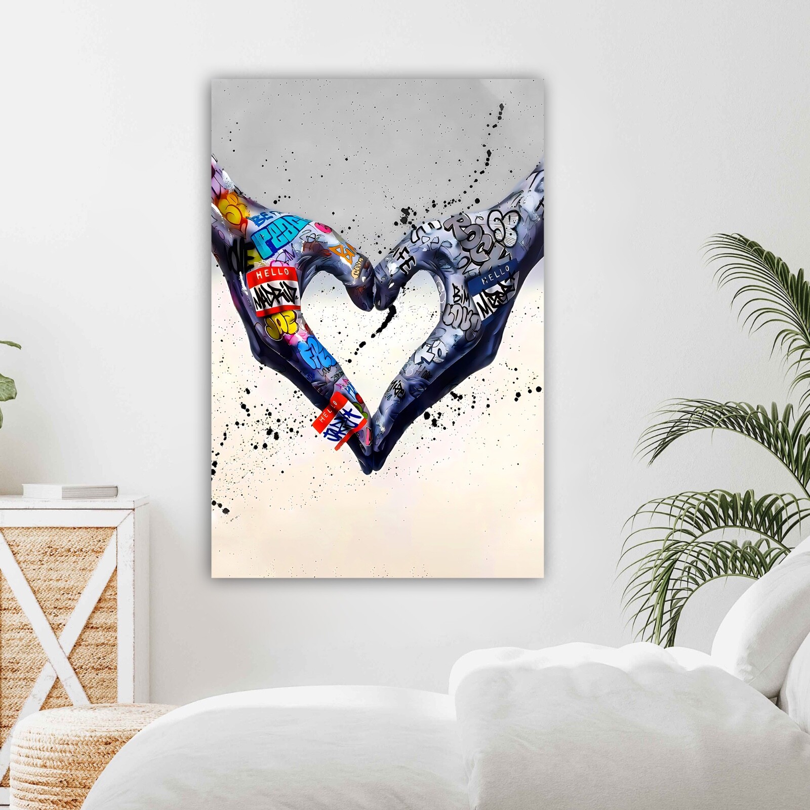 BANKSY LOVE Connection Wall Art Print Canvas Large Pop Art Decor Gift Poster