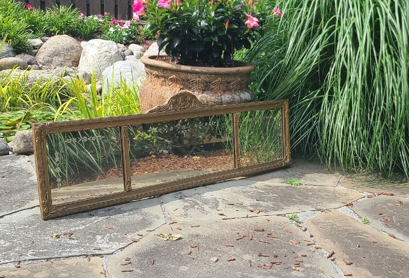 Antique 1920s Etched Ornate Mirror 4ft 2in Long Buyer Can Ship Mercury Glass