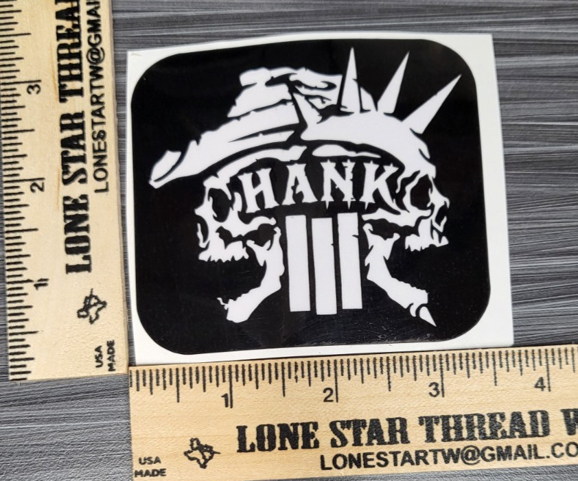 LAMINATED HANK 3 ROCKABILLY BAND STICKER