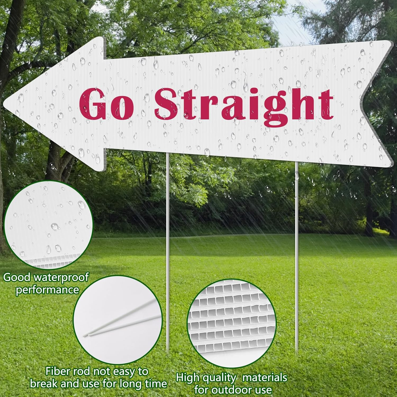 Customizable Directional Arrow Signs with Stakes – 4 Pack, 17×6 Inches