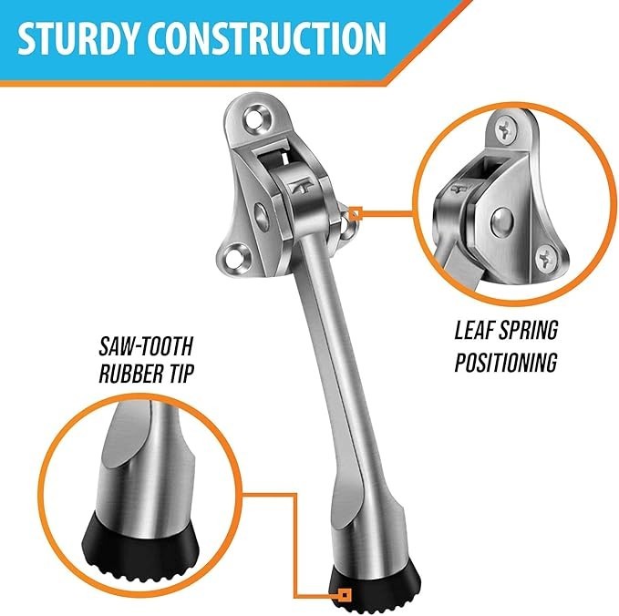4 Inch KickDown Door Stopper Heavy Duty Non Slip Stop Kickstand Hinge Holder