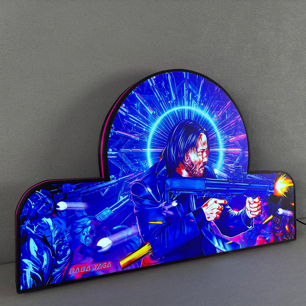 Ultimate John Wick Pinball Topper LED USB Lightbox for Pinball Topper Machine