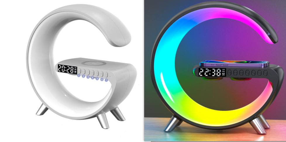 New Intelligent G Shaped LED Lamp Bluetooth Speake Wireless Charger Atmosphere L