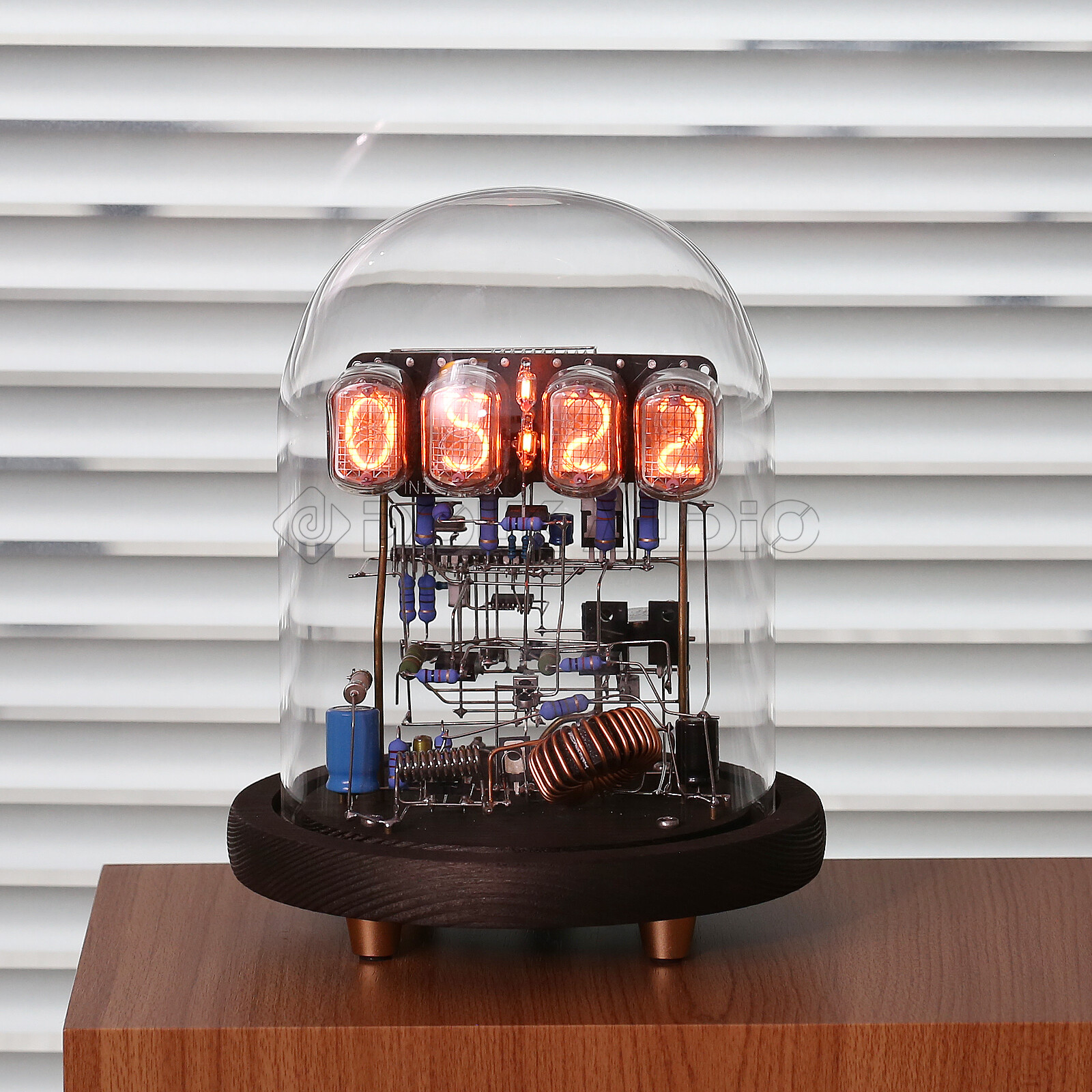 Vintage IN-12 Nixie Tube Clock Kit DIY / Assembled with Tubes w/Round Glass Case