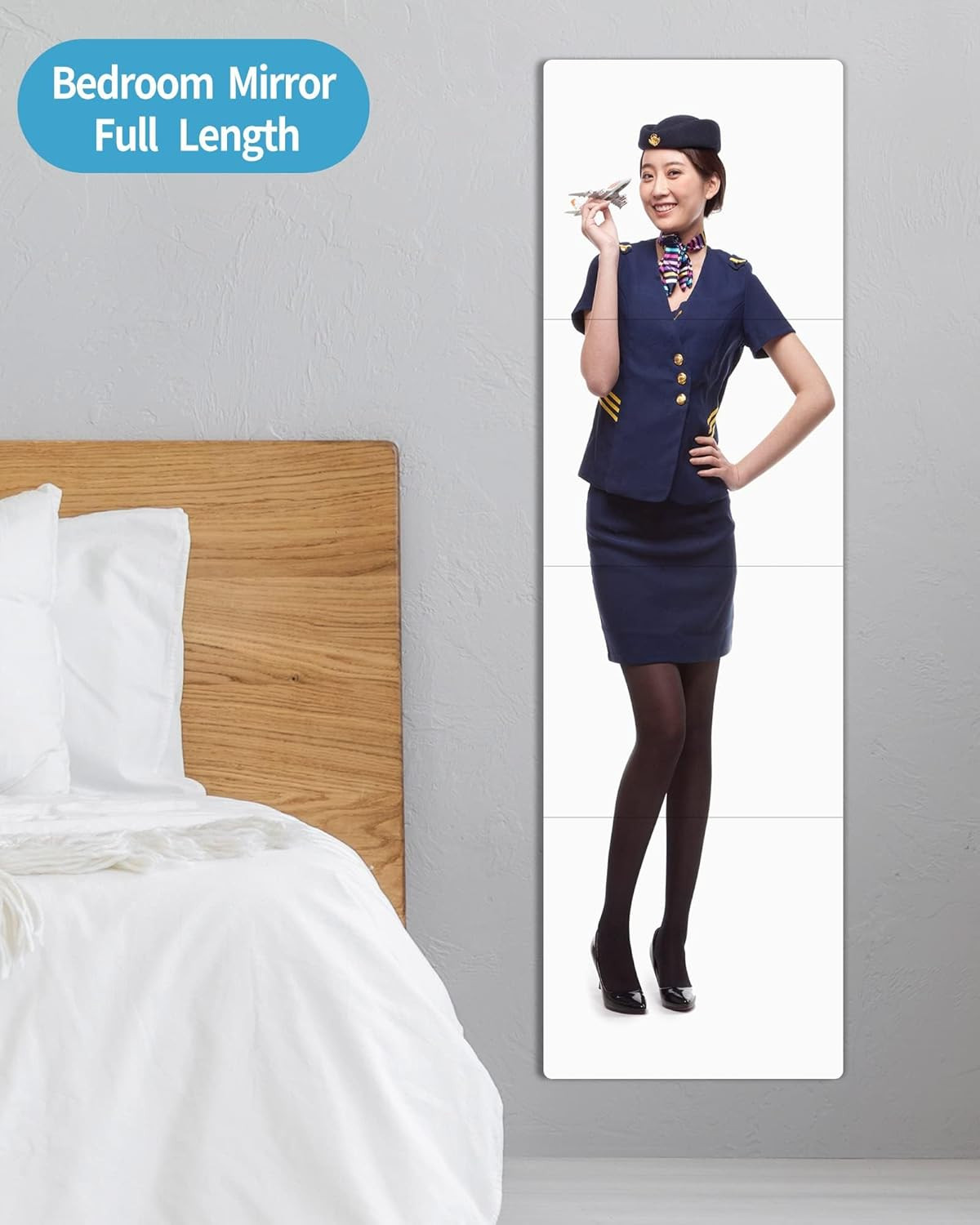 Unbreakable Full Length Mirror for Wall Mounted, over the Door Mirror, Full Body