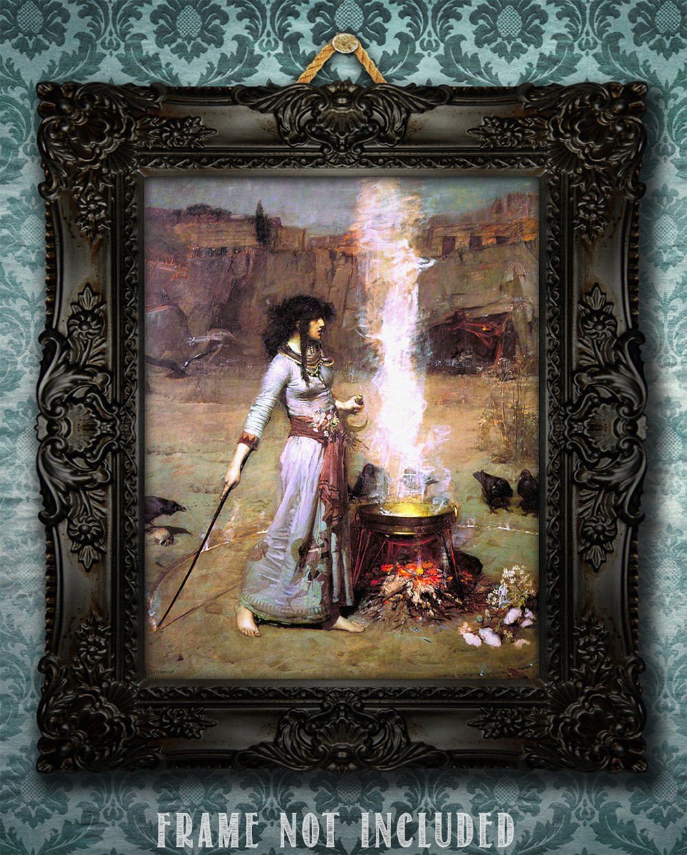 Magic Circle (The Witch) by John William Waterhouse – 11×14 Unframed Art Print –