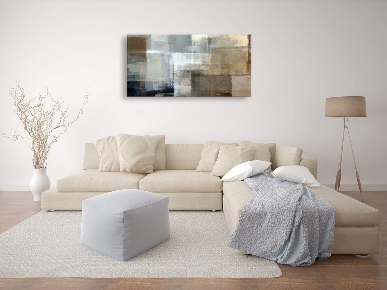 Stretched Abstract Canvas Art 20x40inch – Perfect for Living Rooms