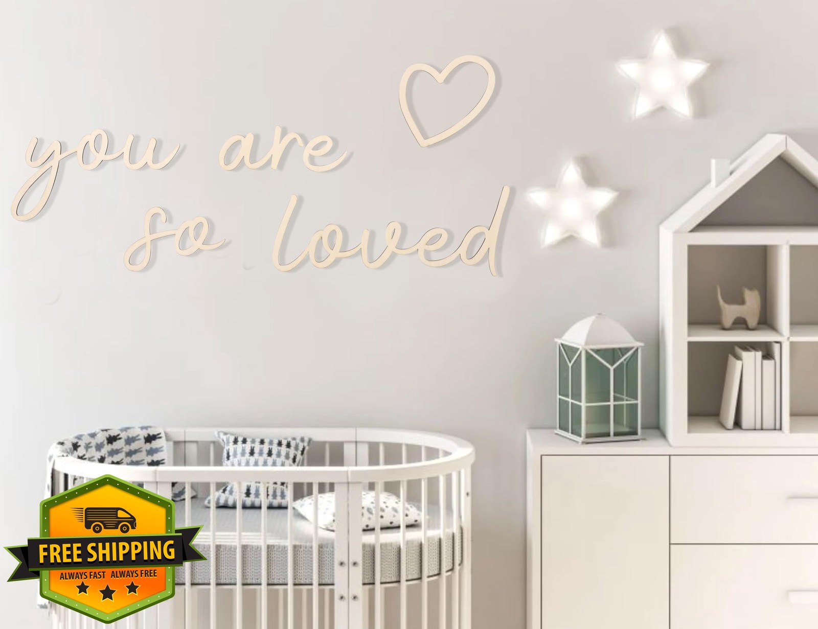 Lettering Wood You are so Loved – Plywood Words Sign For Wall Art, Photo Prop…