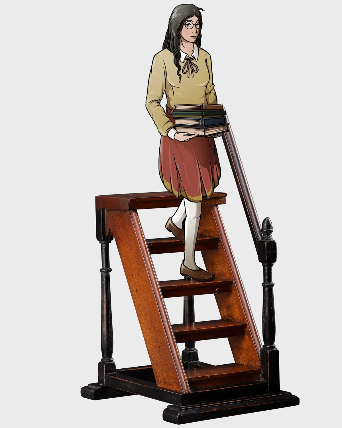 Small Harvard Library Steps Architectural 3D Wood Model 10″ Staircase Sculpture