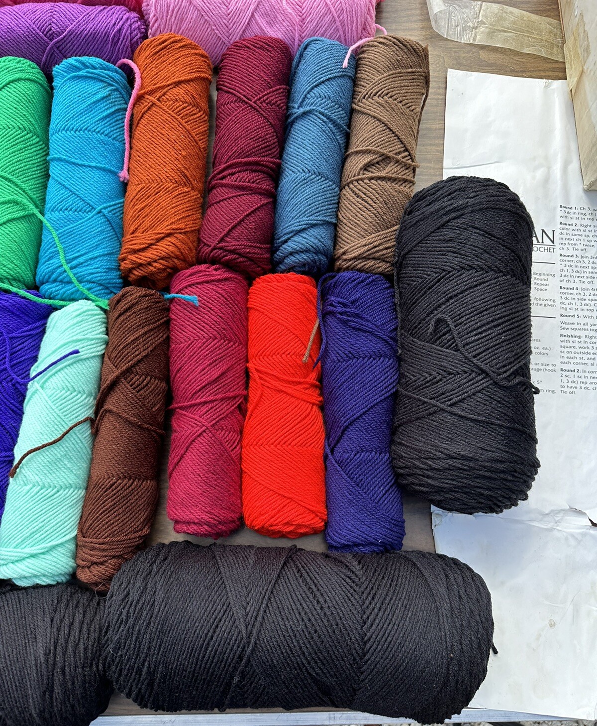 Vintage Traditional Square Granny Afghan Crochet Kit Multicolor Easy Care 4-Ply