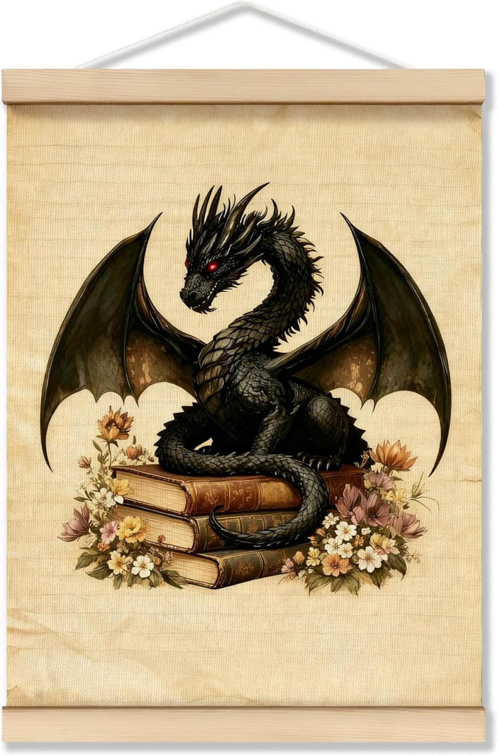 Black Book Dragon Wall Art Decor,Dragon Gifts for Women Girls Men,Gifts for Book
