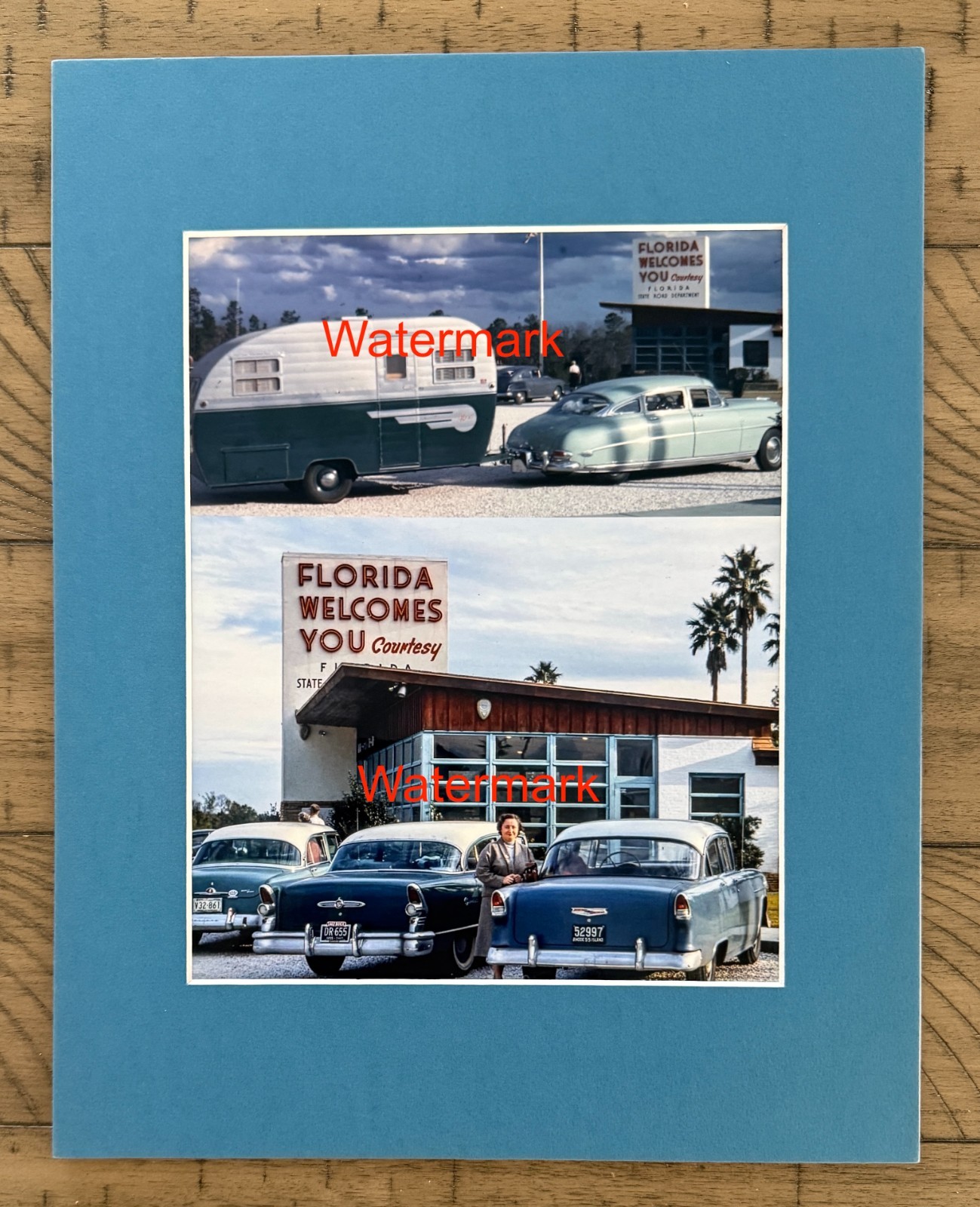 1955 ”Florida Welcomes You” 8×10 Print Matted to 11×14