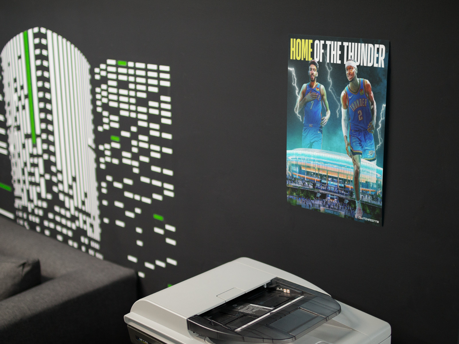 Home of the THUNDER NBA Basketball Wall Vinyl Decal Poster Removable Adhesive