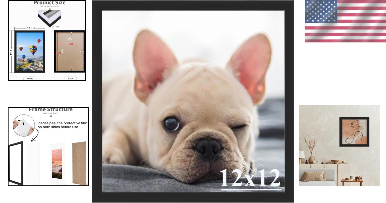 Sturdy and Stylish Black 12×12 Photo Frame – Easy Installation & Versatile Use