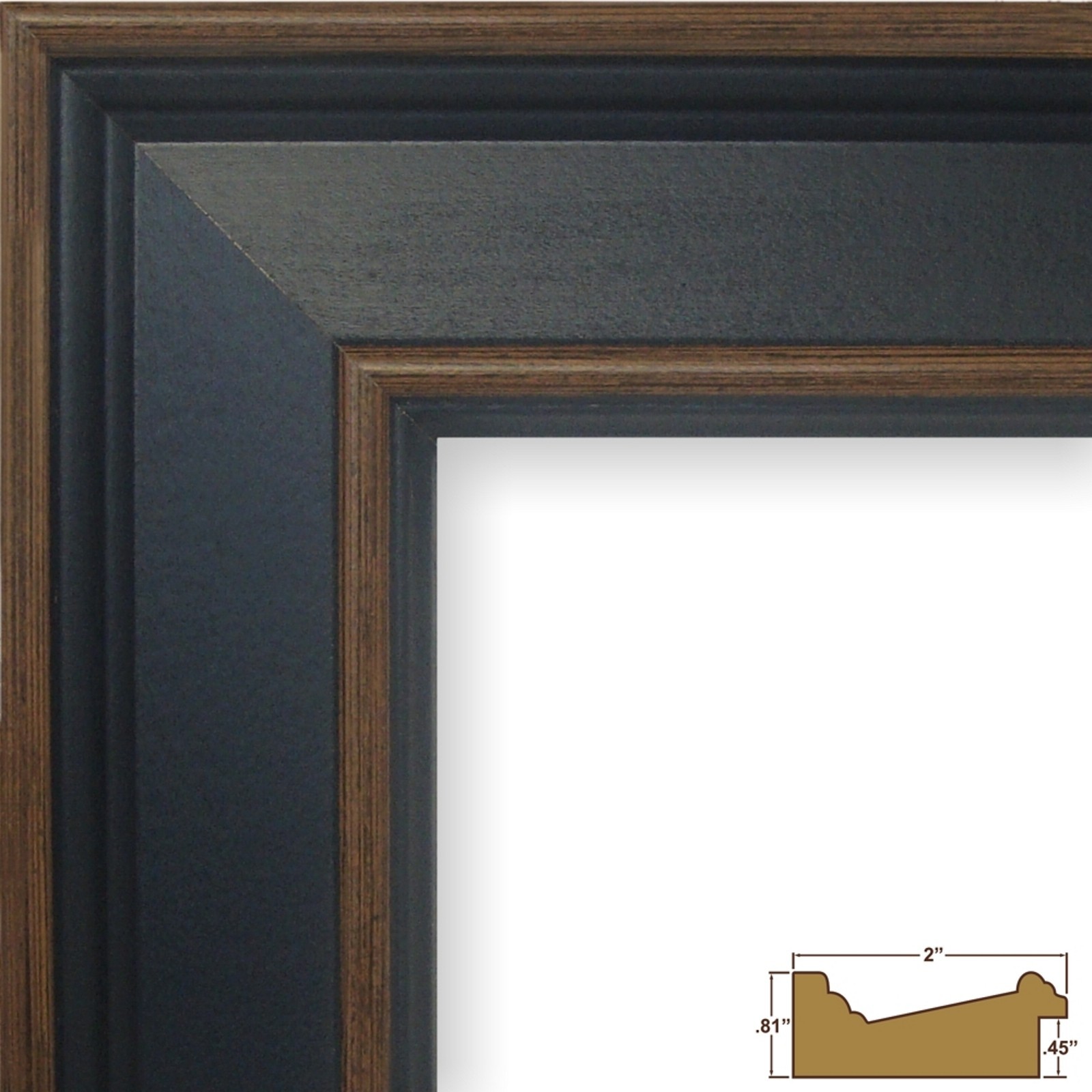 Craig Frames 2″ Wide Country Estate Blue Hardwood Picture Frames & Poster Frames