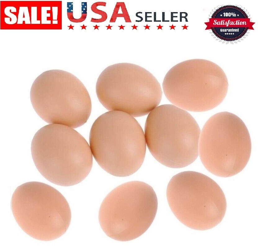 30× Liftlike Chicken Egg Plastic Fake Eggs 2″ Fake Dummy Egg Hen Joke Prank US