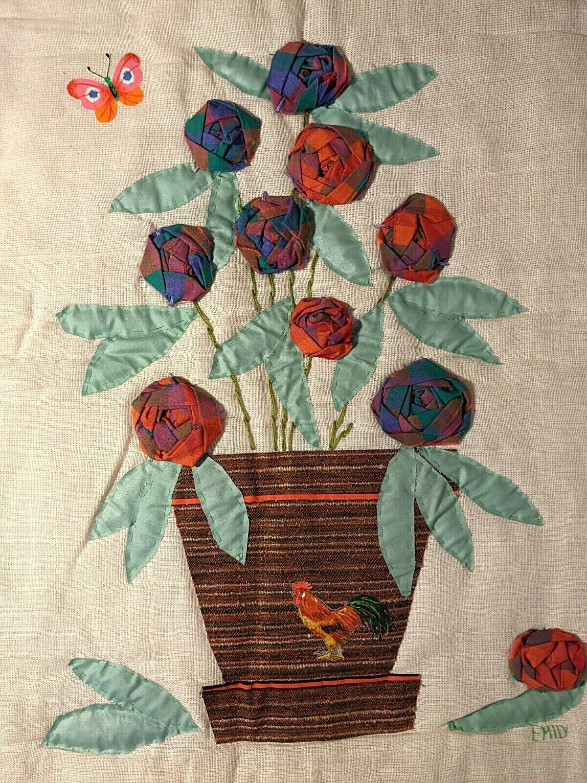 Padded 3D Applique Cotton Unisex Baby Blanket NEW Handmade Unique 28′ x 22′