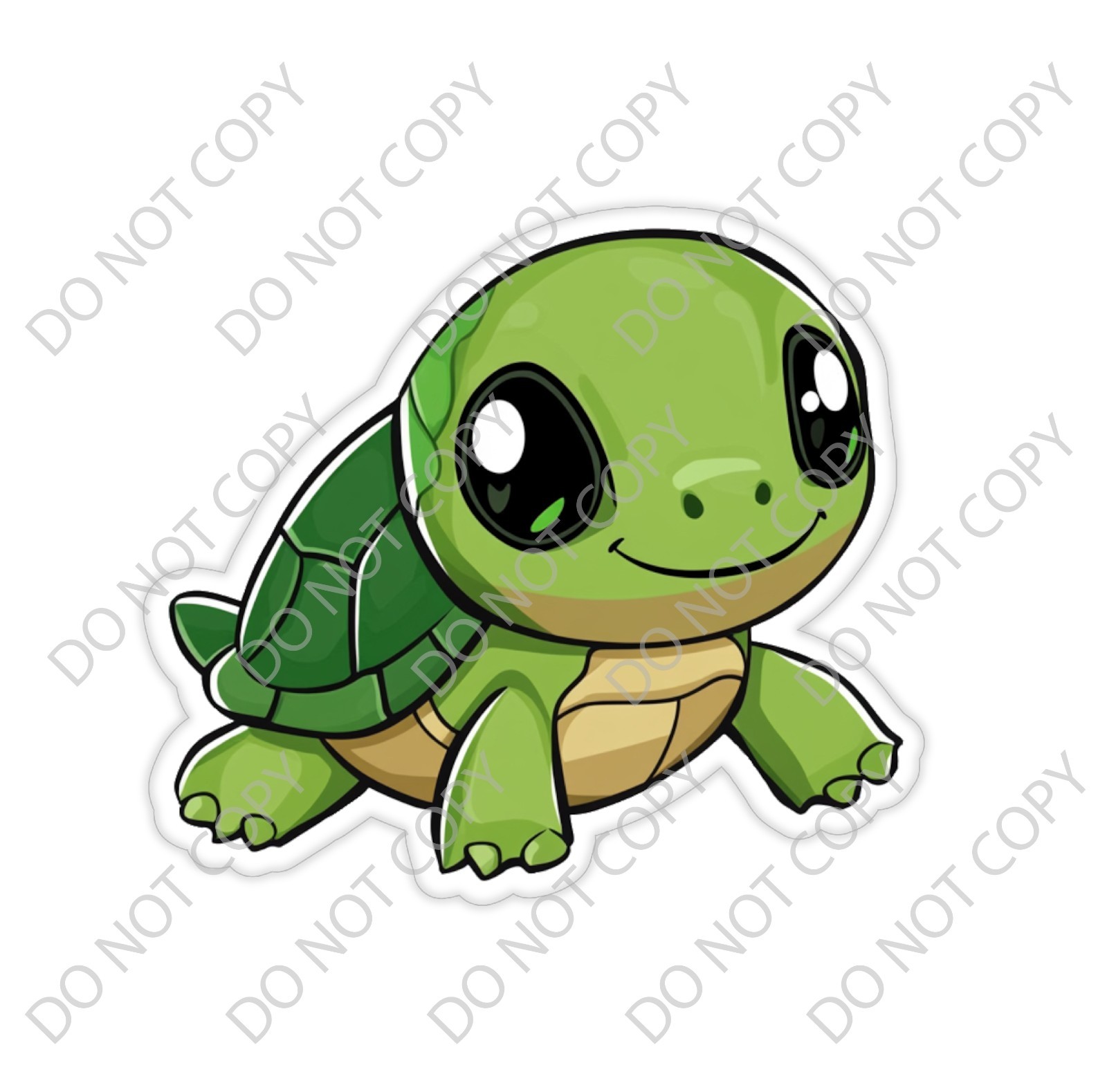 Laminated Vinyl Decal Die Cut Waterproof Sticker – Cute Turtle