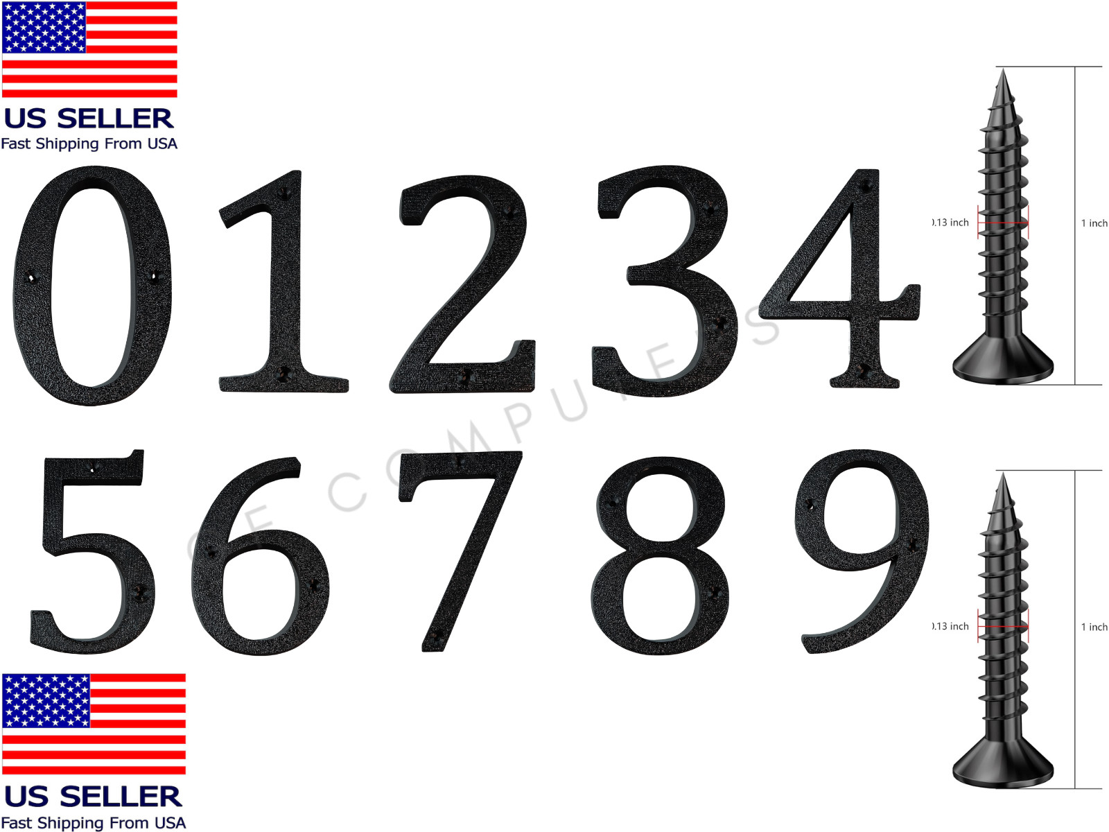 4 inch Outside Floating House Address Numbers Letters Mailbox Garage Door