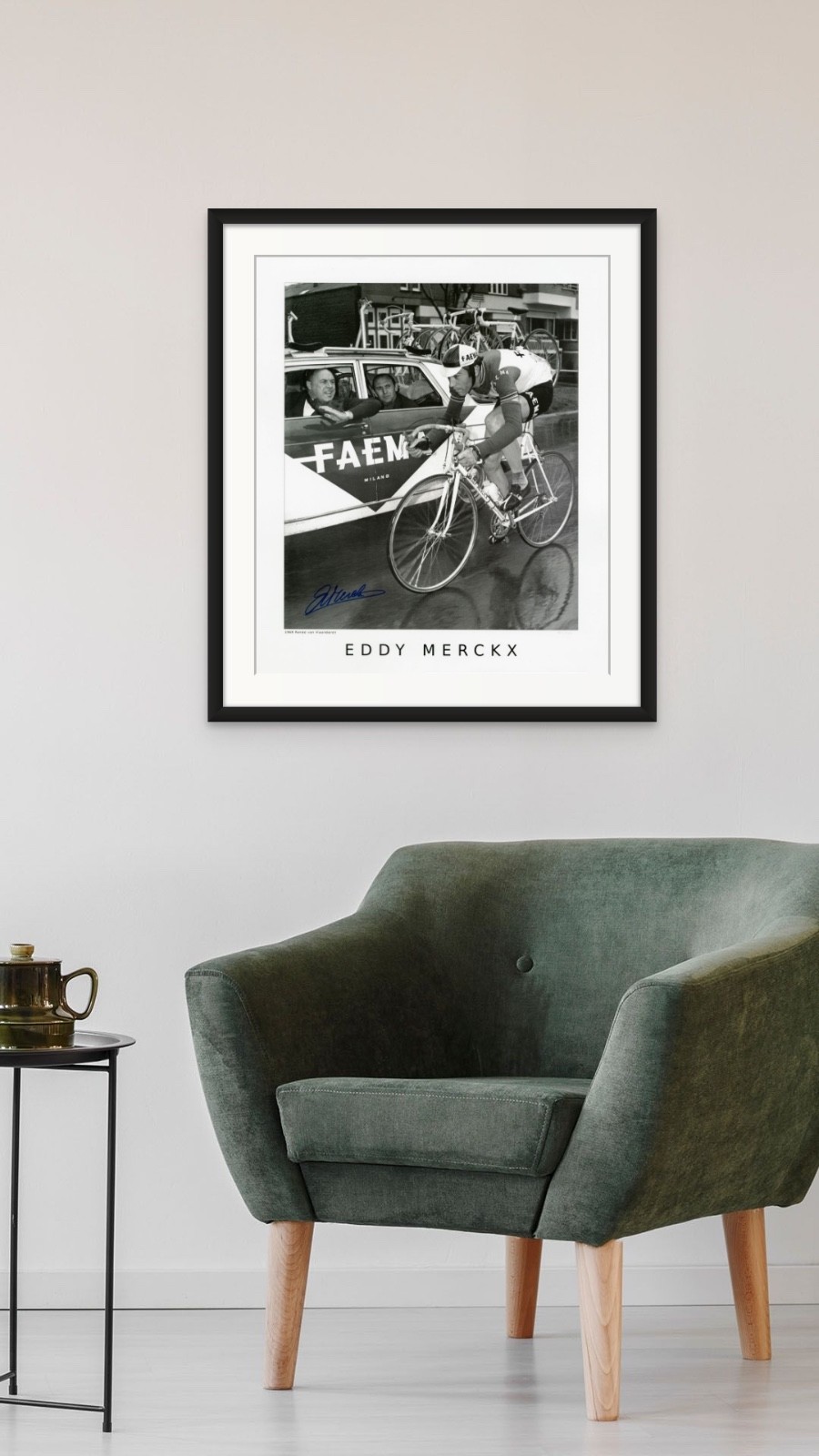 Eddy Merckx Signed Print- Tour of Flanders 1969, 20 x 24 Inch Cycling Photo