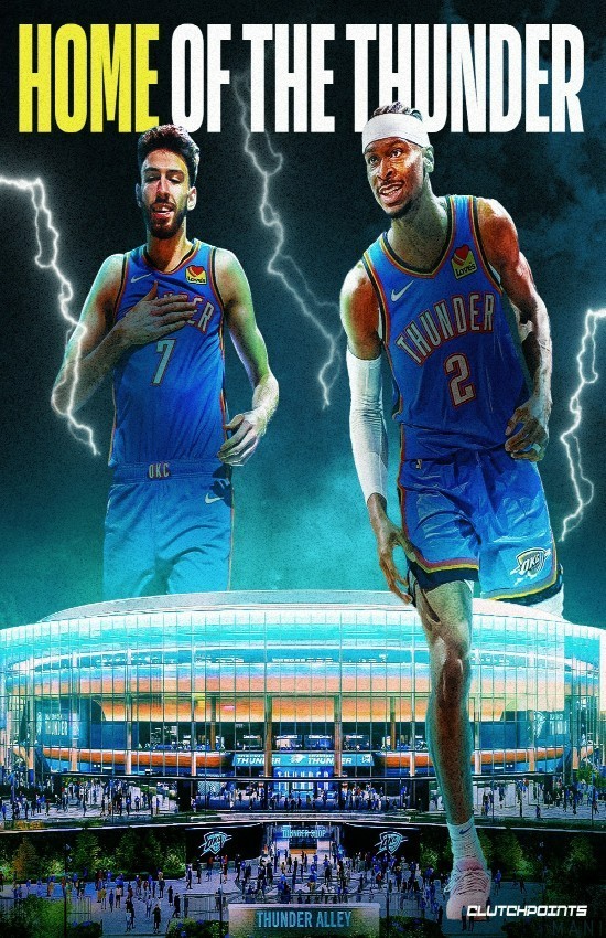 Home of the THUNDER NBA Basketball Wall Vinyl Decal Poster Removable Adhesive