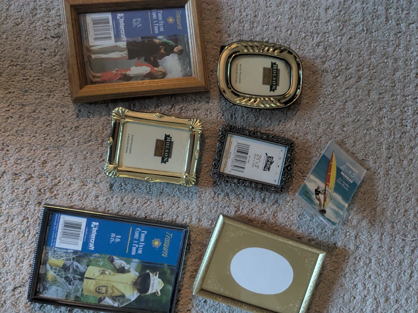 Mix Vintage Lot Of Solid Photo Picture Frames of Various Materials as Shown