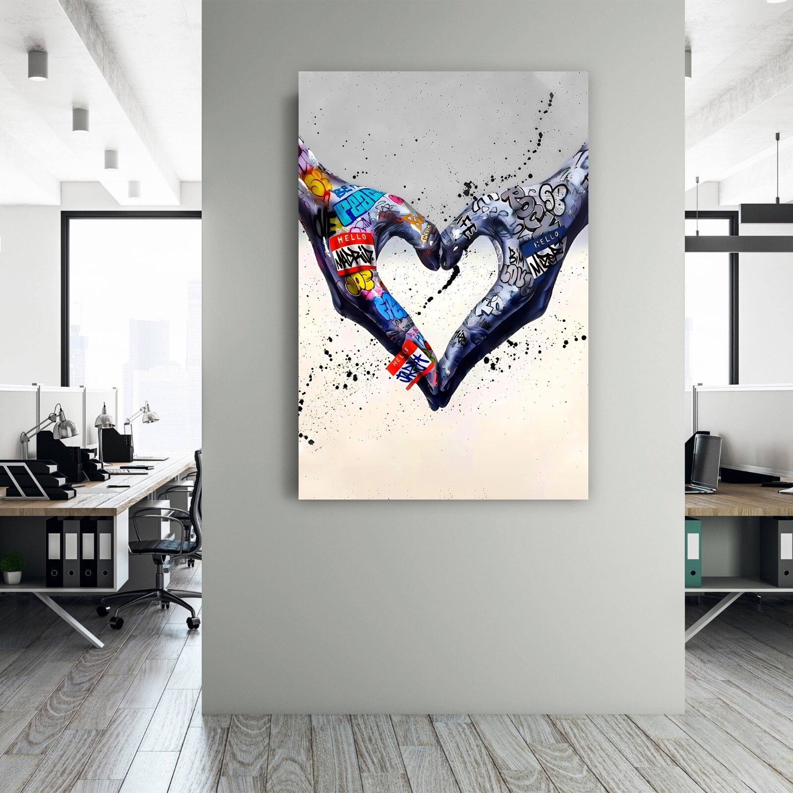 BANKSY LOVE Connection Wall Art Print Canvas Large Pop Art Decor Gift Poster