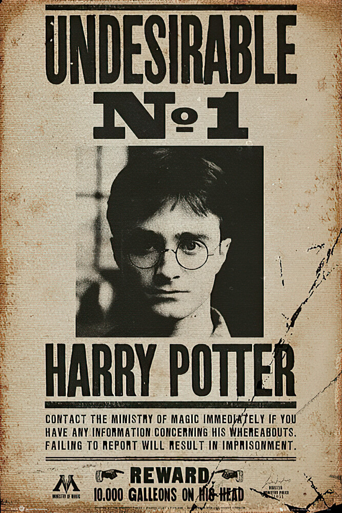 Harry Potter – Movie Poster / Print (Wanted: Undesirable No. 1) (Size: 24 X 36″)