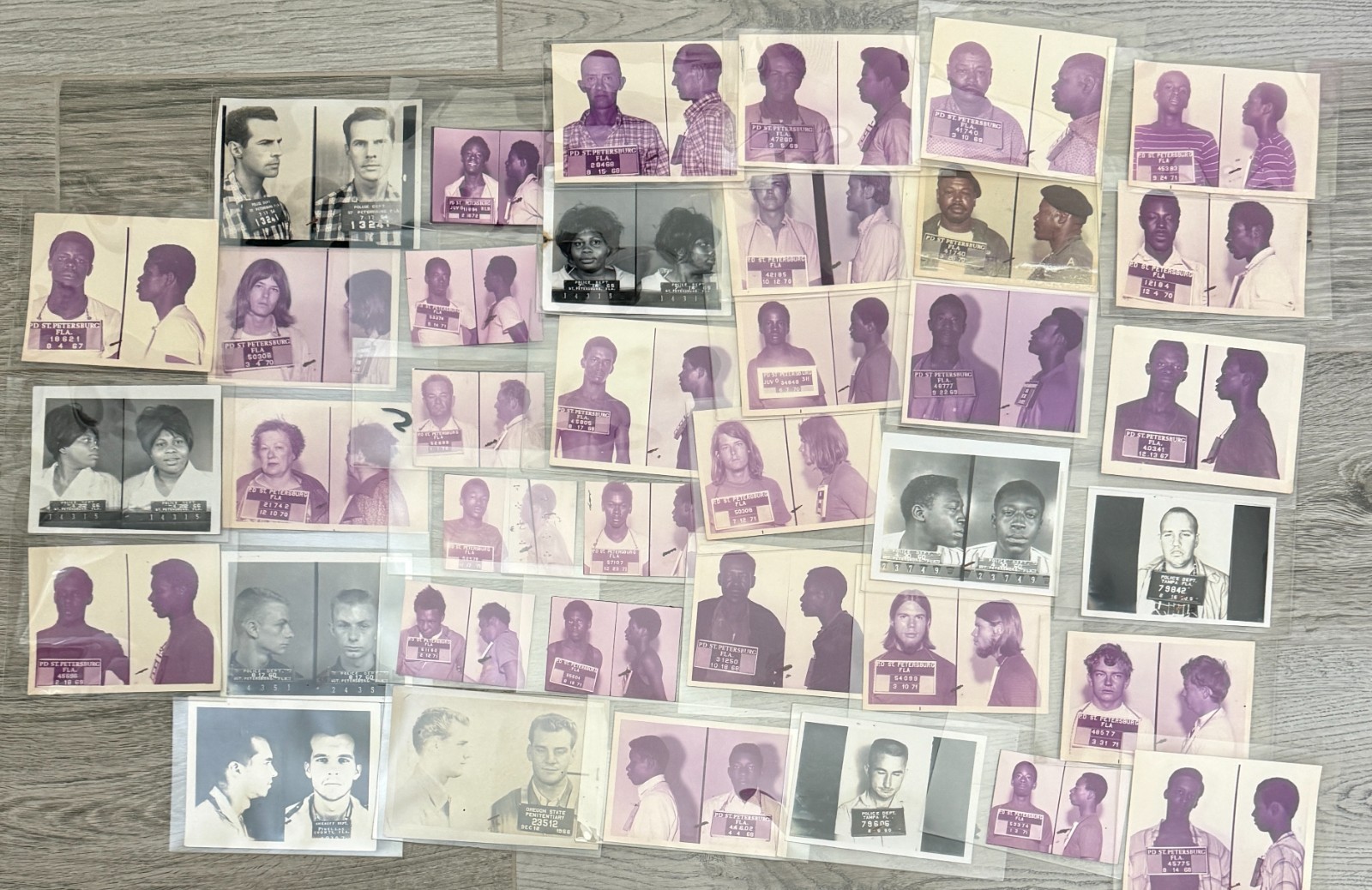 38 Mug Shot Photos from 1956 thru 1971 St Petersburg Florida