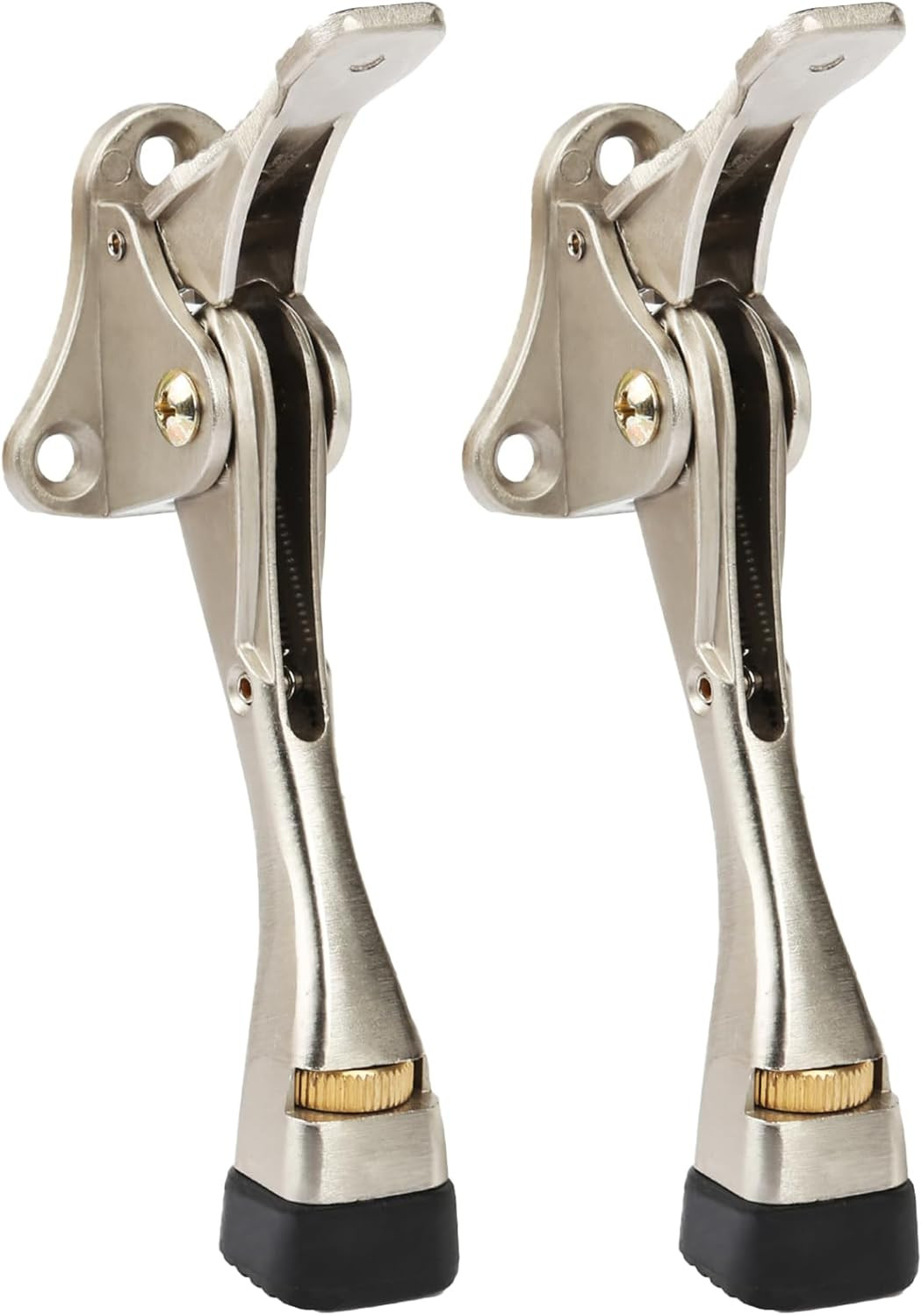 Kickdown Door Stopper 4 Inches – 2 Packs One Touch Adjustable Height Door Stop f