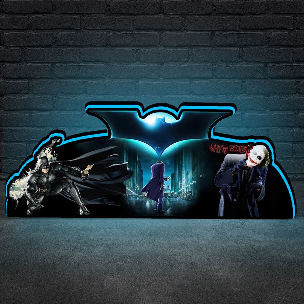 Batmobile Bridge 3D Printed LED Lightbox Wall Decor for Pinball Topper