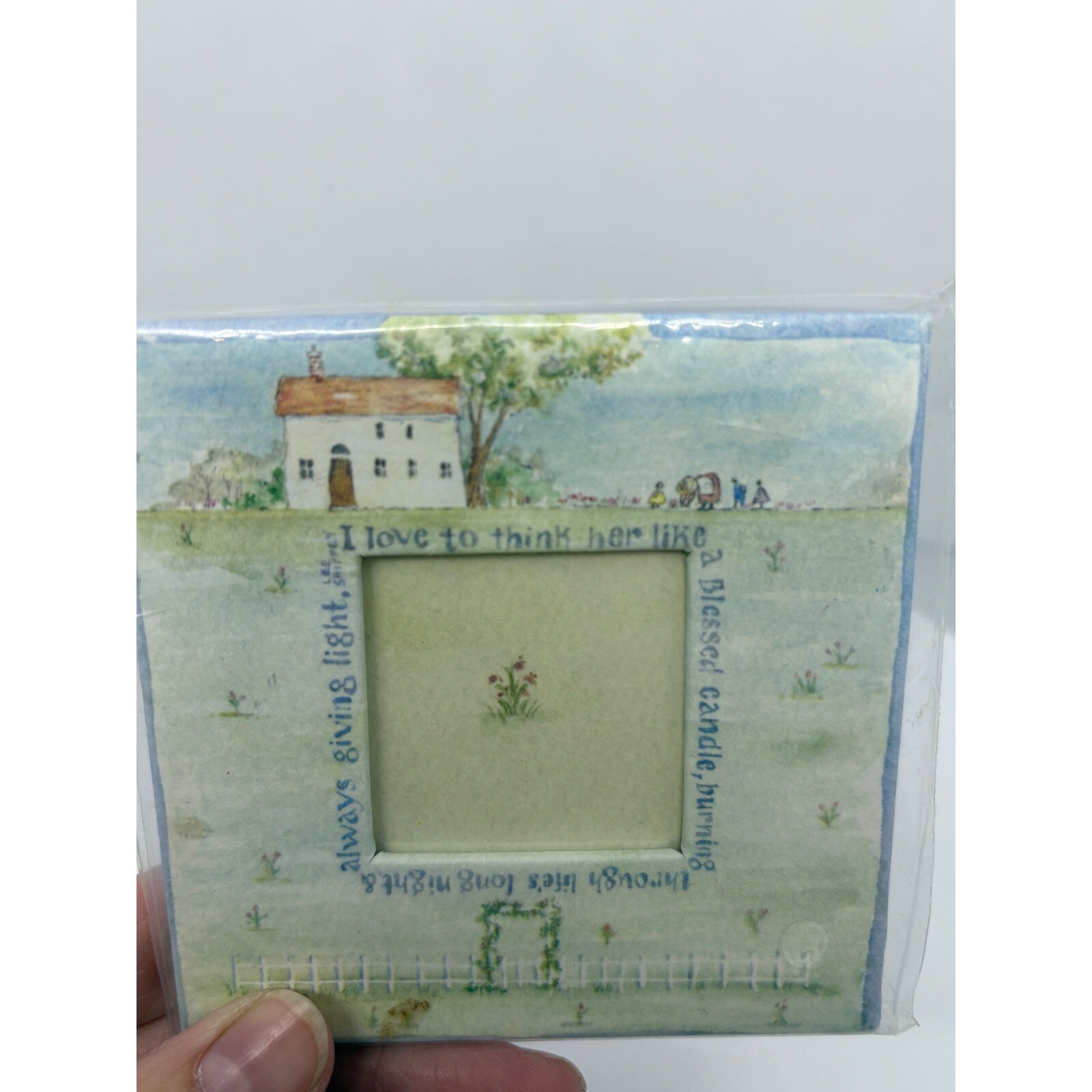 1.5 x 1.5″ photo holder Michel & Co Cottage Picture Frame Farmhouse Decor 4×4