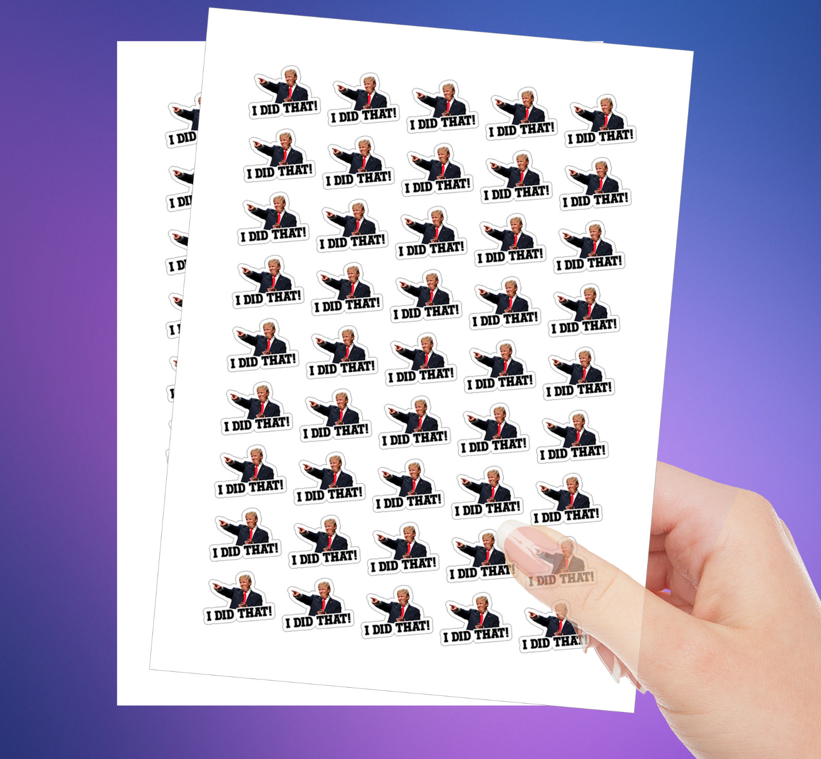 100 PCs ”I did that” Trump Sticker Pack – Trump Meme – Trump Decals – 1.3 x 1″