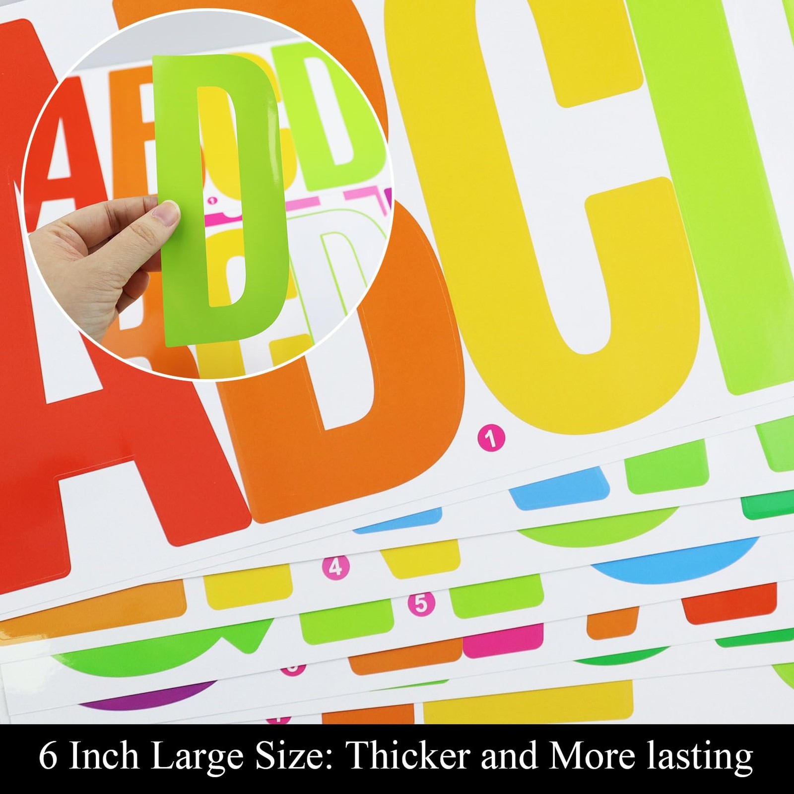20 Sheets 6 Inch Letter Number Stickers, Self Adhesive Vinyl Capital Alphabet…