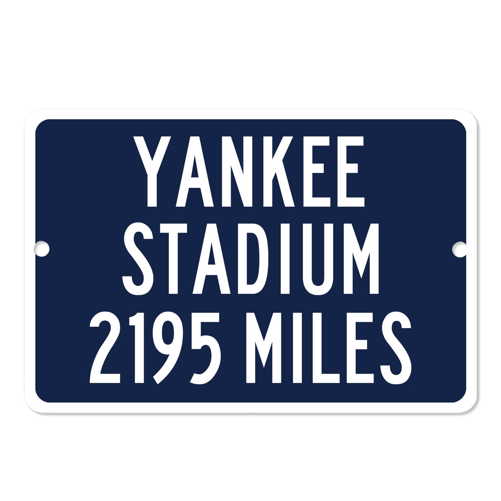 Yankee Stadium Custom Distance Mileage Sign New York Yankees Baseball Fan Gift