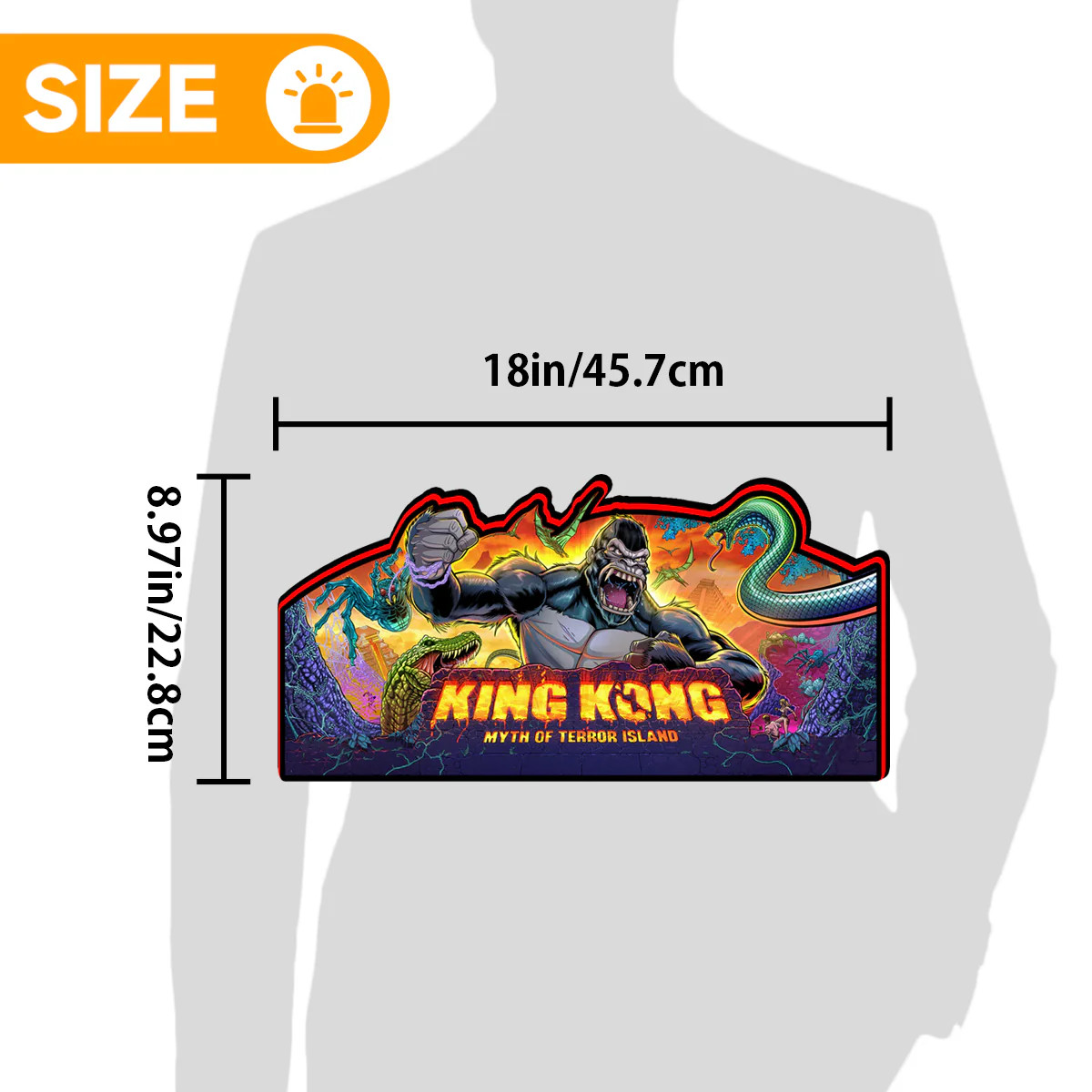 King Kong Pinball Topper 3D Printed Lightbox for Pinball Machine