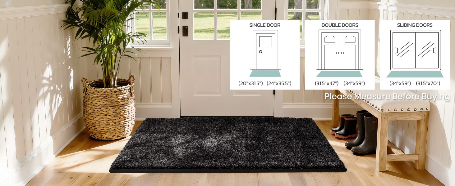 Easy Care Area Rug 4ft x 6ft, Non-Slip Machine Washable Entryway Rug, Dog Door