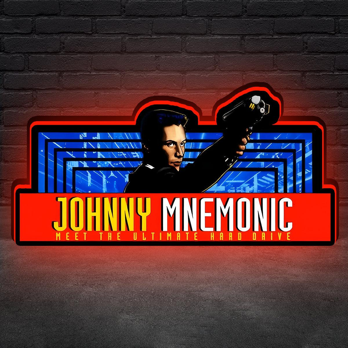 Johnny Mnemonic LOGO Pinball Topper 3D Printed LED Lightbox Arcade Decor