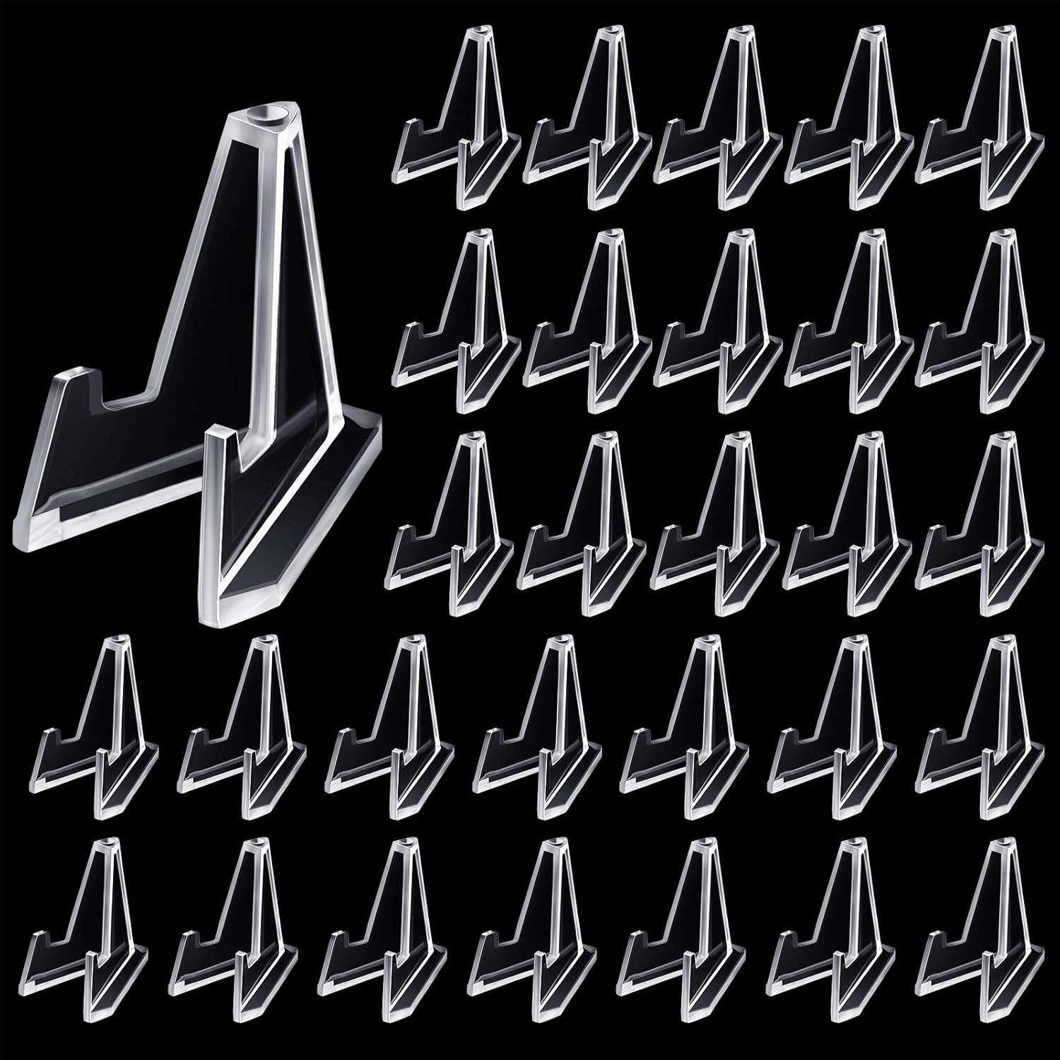 30 Pieces Coin Stand Mini Acrylic Easel Stands Coin Display Easel Holder for Dis