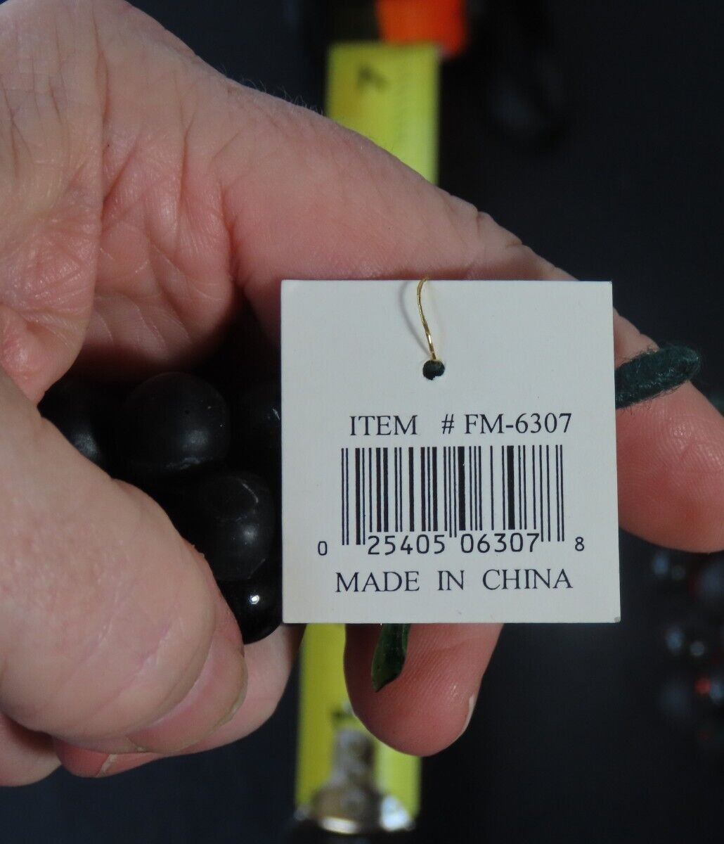 Resin or Glass Purple & Reddish 3.5″ Grape Clusters Item #FM-6307 Made in China